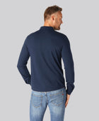 Marinblå herrpikétröja i bambu