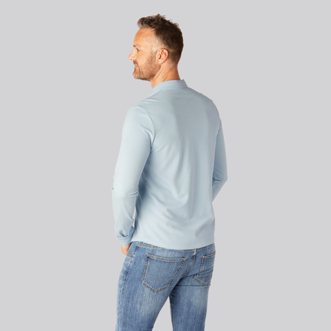 Bambu pikétröja i ljusblått för män