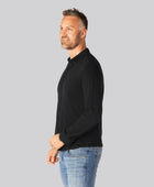 Svart bambupoletröja för män