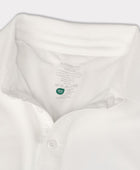 Vit herrpolo i bambu med långa ärmar