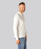 Vit herrpolo i bambu med långa ärmar