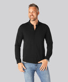 Svart bambupoletröja för män