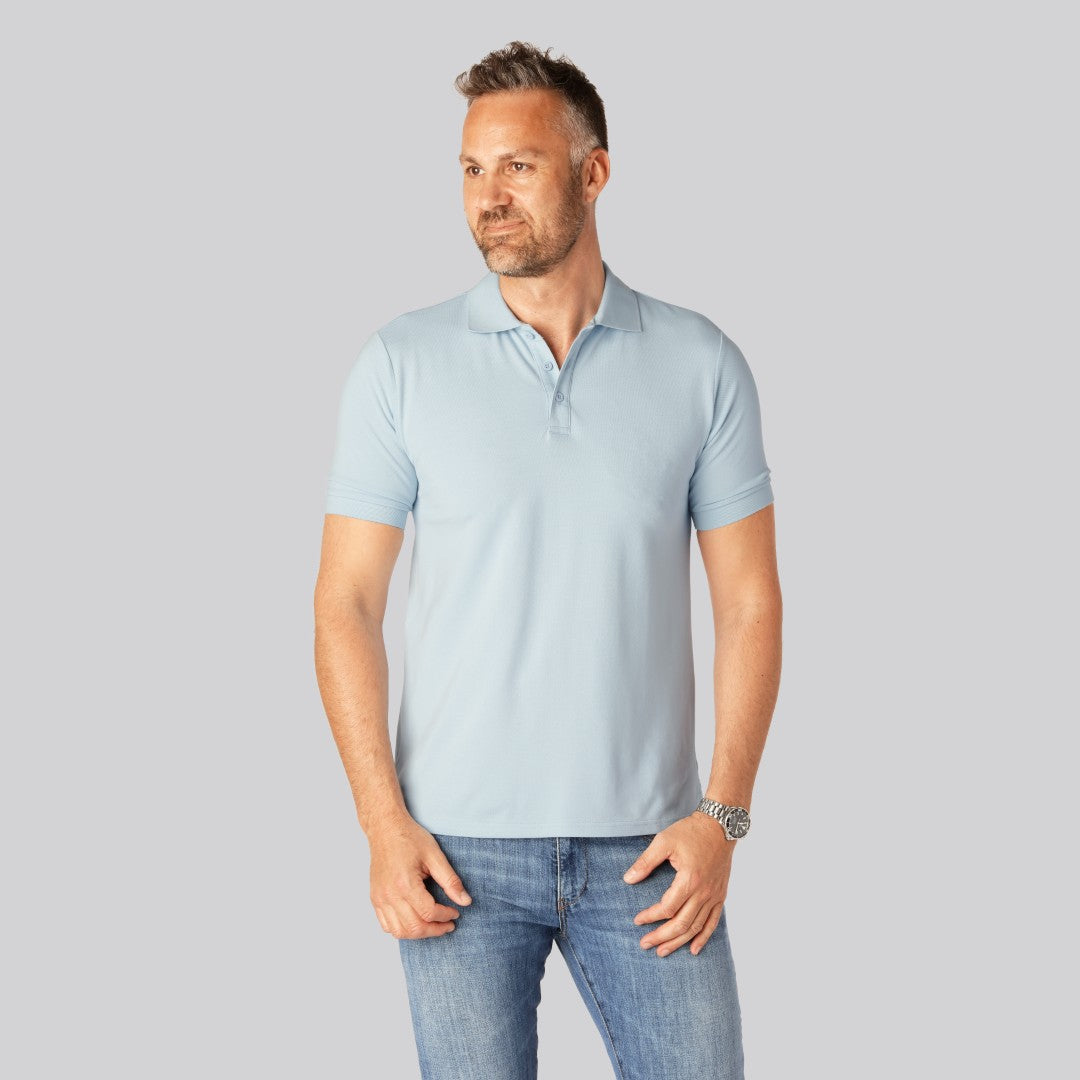 Bambupolo i ljusblått för män