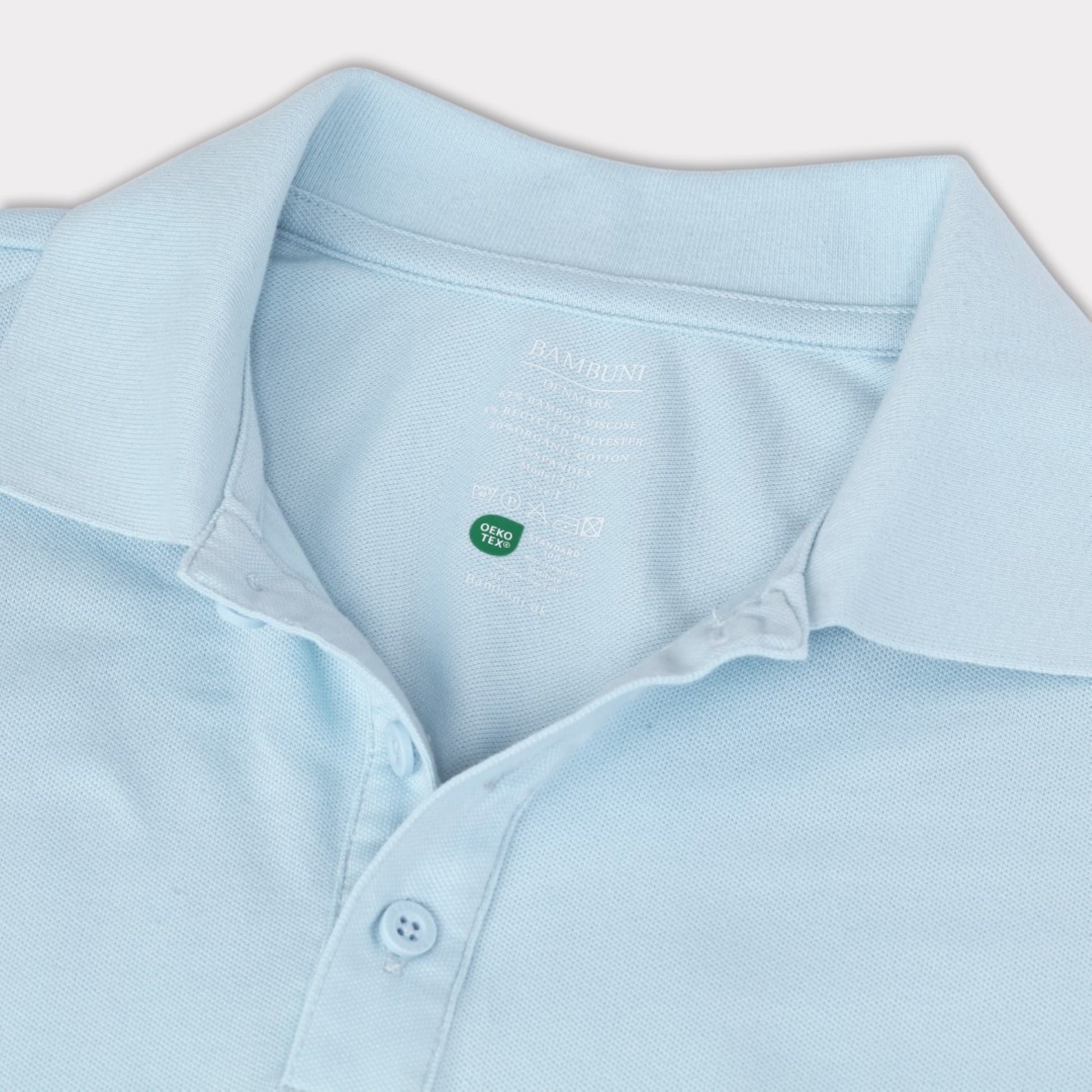 Bambupolo i ljusblått för män