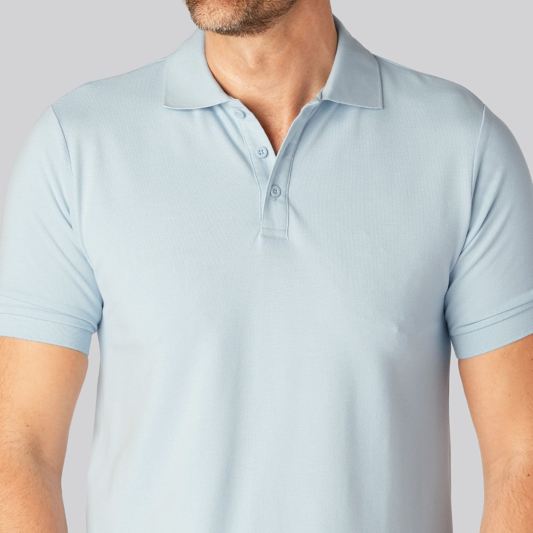 Bambupolo i ljusblått för män