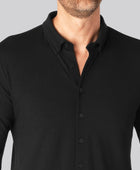 Svart bambupoletröja för män