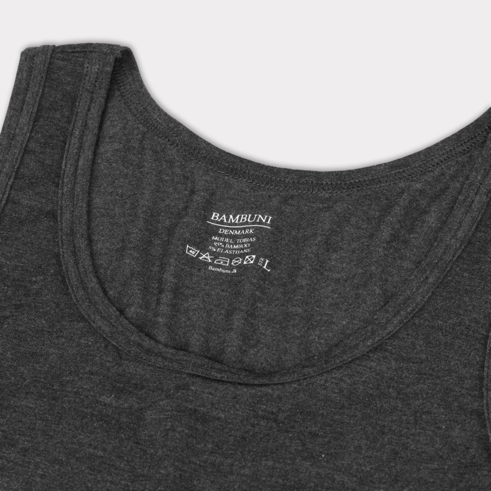 Bambuundertröja slim fit i antracitgrå för män