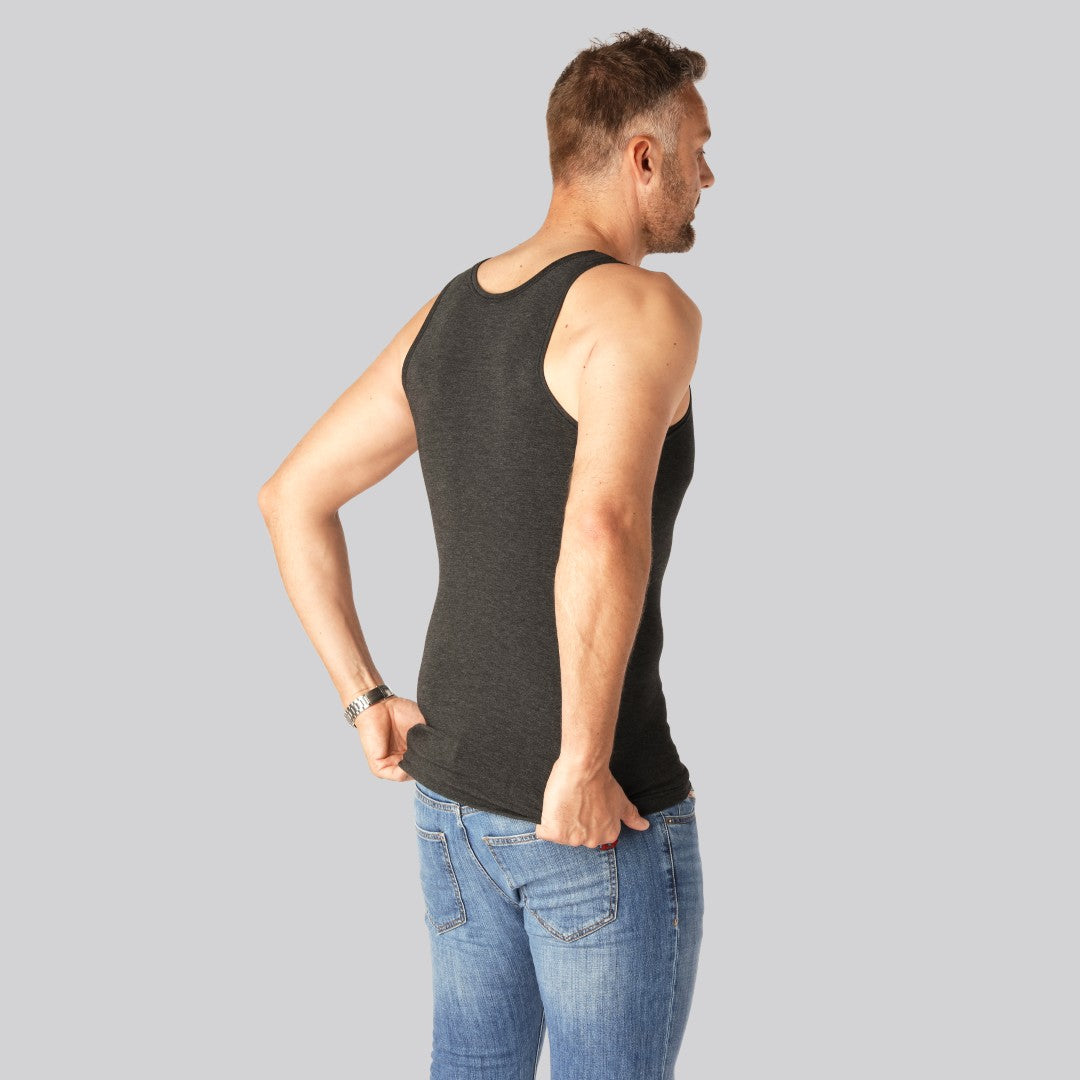 Bambuundertröja slim fit i antracitgrå för män