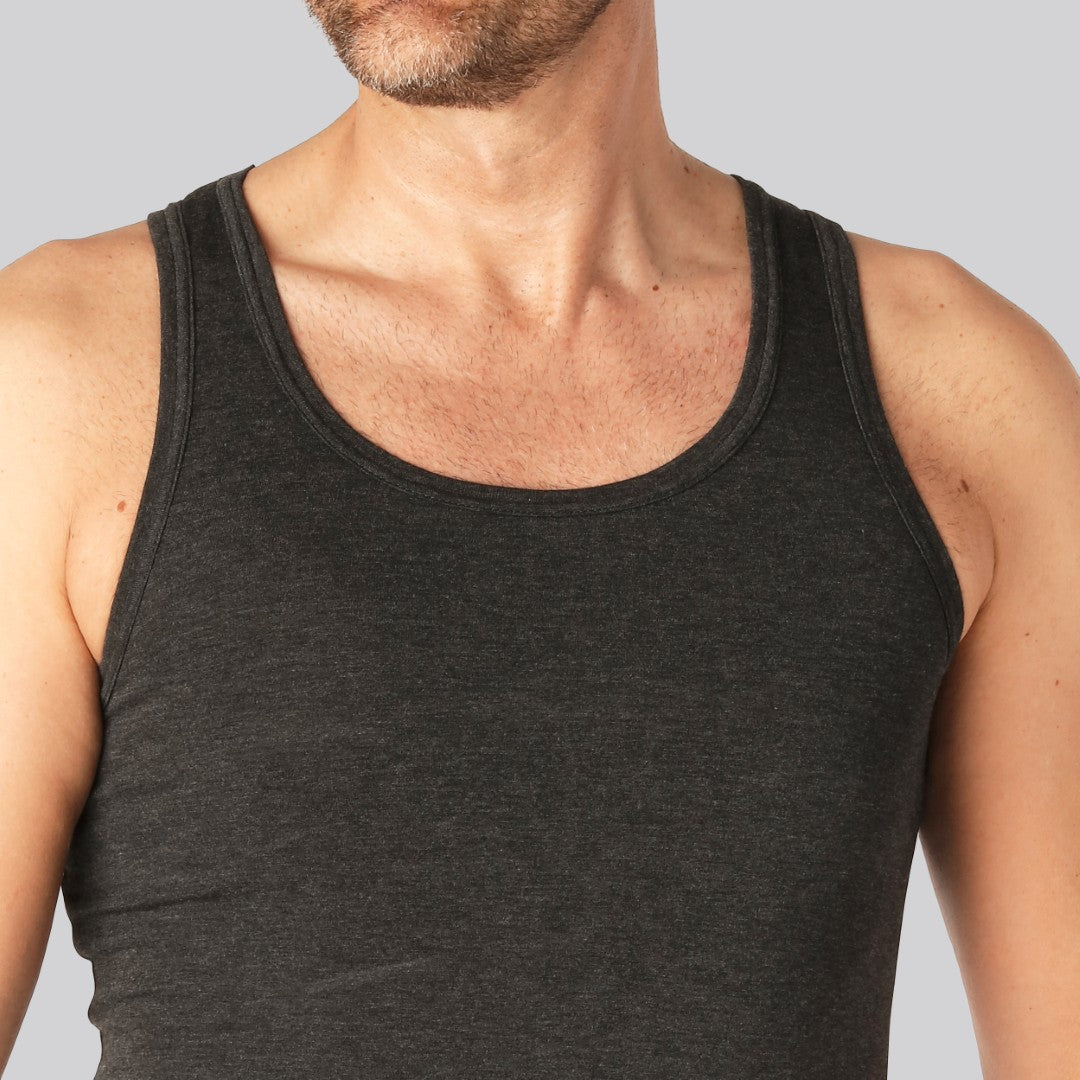 Bambuundertröja slim fit i antracitgrå för män