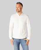 Vit bambupoletröja för män