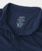 Marinblå herrpikétröja i bambu