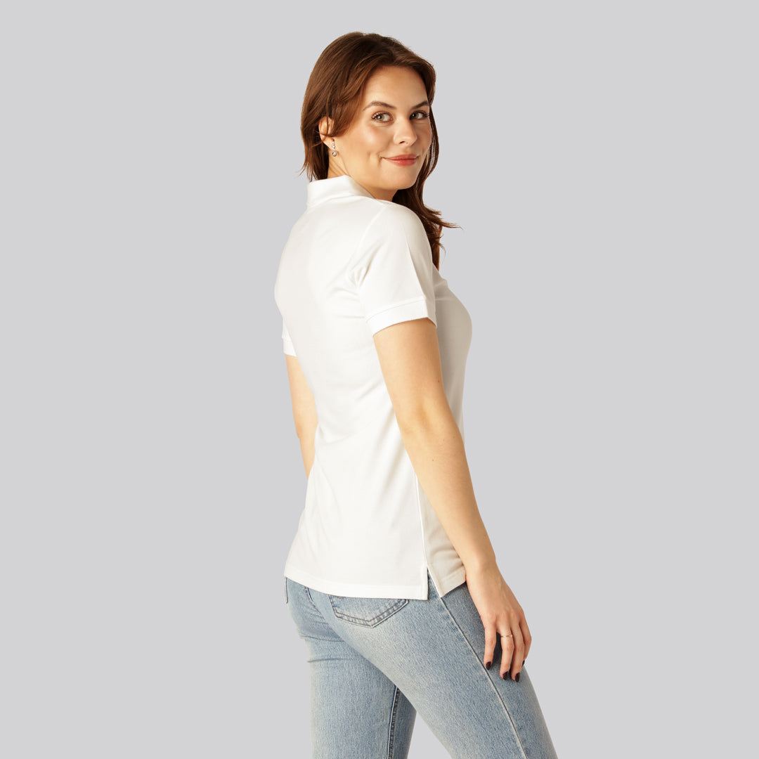 Vit bambupolo för kvinnor