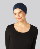 Klassisk marinblå bambuturban för damer