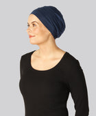 Klassisk marinblå bambuturban för damer