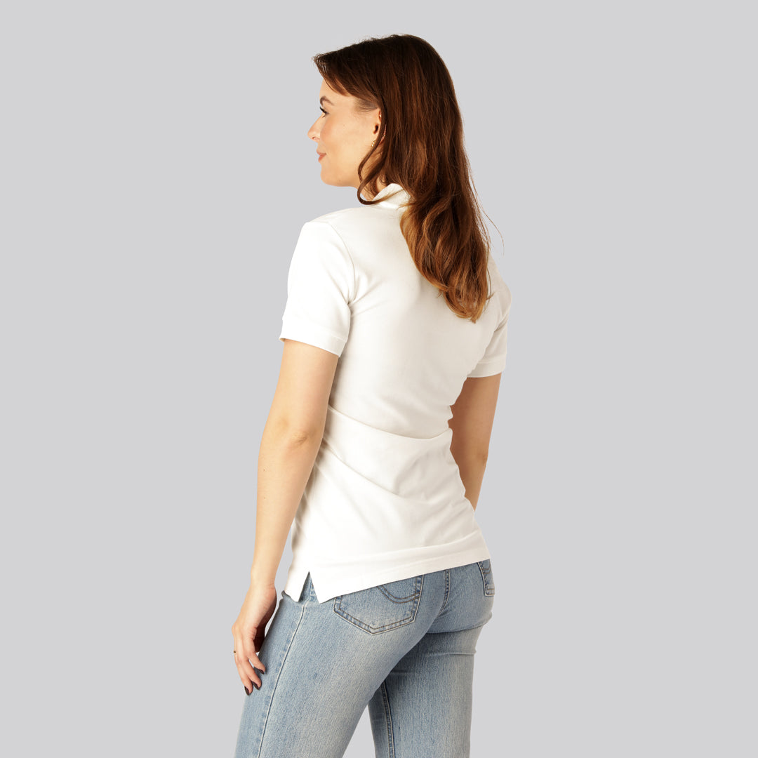 Vit bambupolo för kvinnor