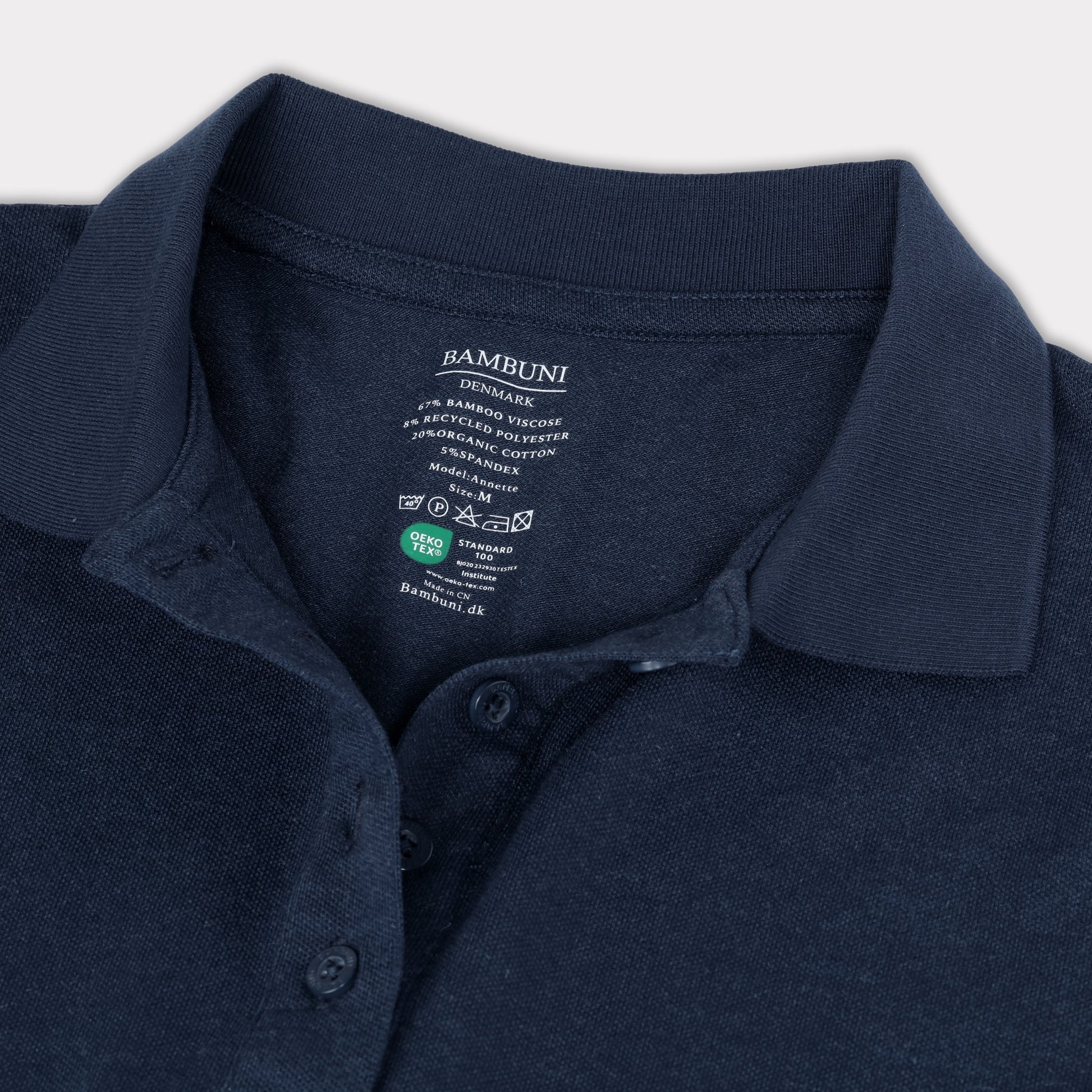 Marinblå bambupolo för kvinnor