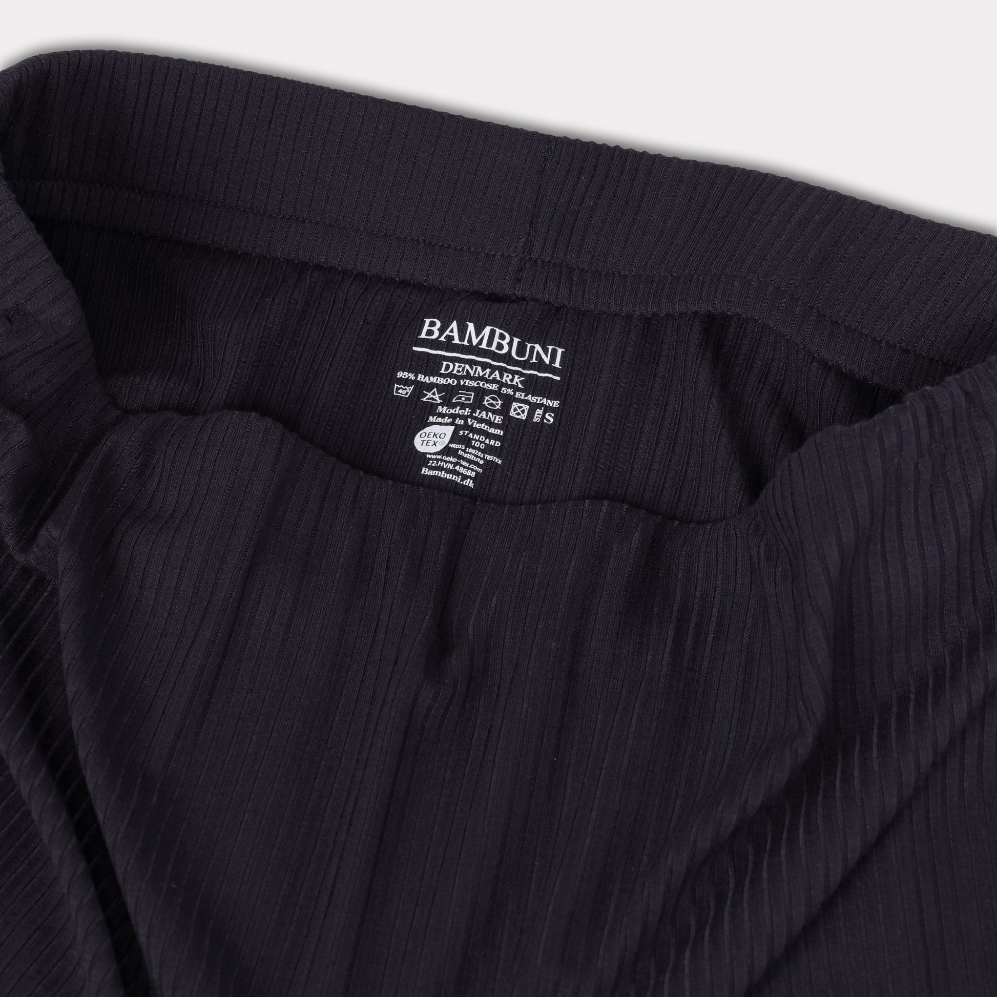 Marinblå ribbad kjol i bambu för kvinnor