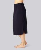 Marinblå ribbad kjol i bambu för kvinnor