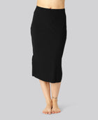 Svart ribbad kjol i bambu för kvinnor