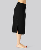 Svart ribbad kjol i bambu för kvinnor