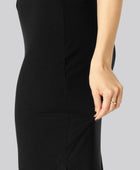 Svart ribbad kjol i bambu för kvinnor