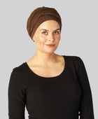 Brunt, vriden bambuturban för kvinnor