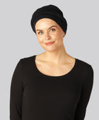 Svart tvinnad turban i bambu för kvinnor