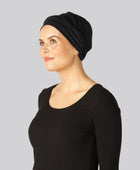 Svart tvinnad turban i bambu för kvinnor