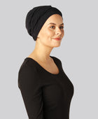 Svart tvinnad turban i bambu för kvinnor