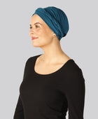 Blå, vriden turban i bambu för kvinnor