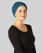 Blå, vriden turban i bambu för kvinnor