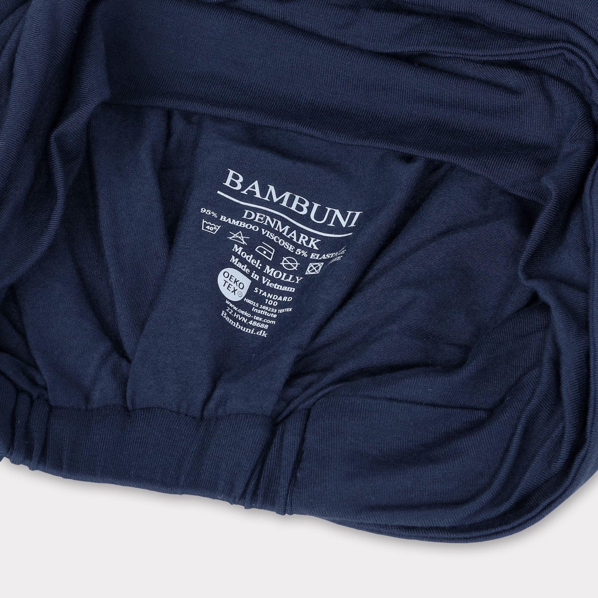 Marinblå tvinnad turban i bambu för damer