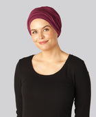 Vinröd tvinnad bambuturban för kvinnor