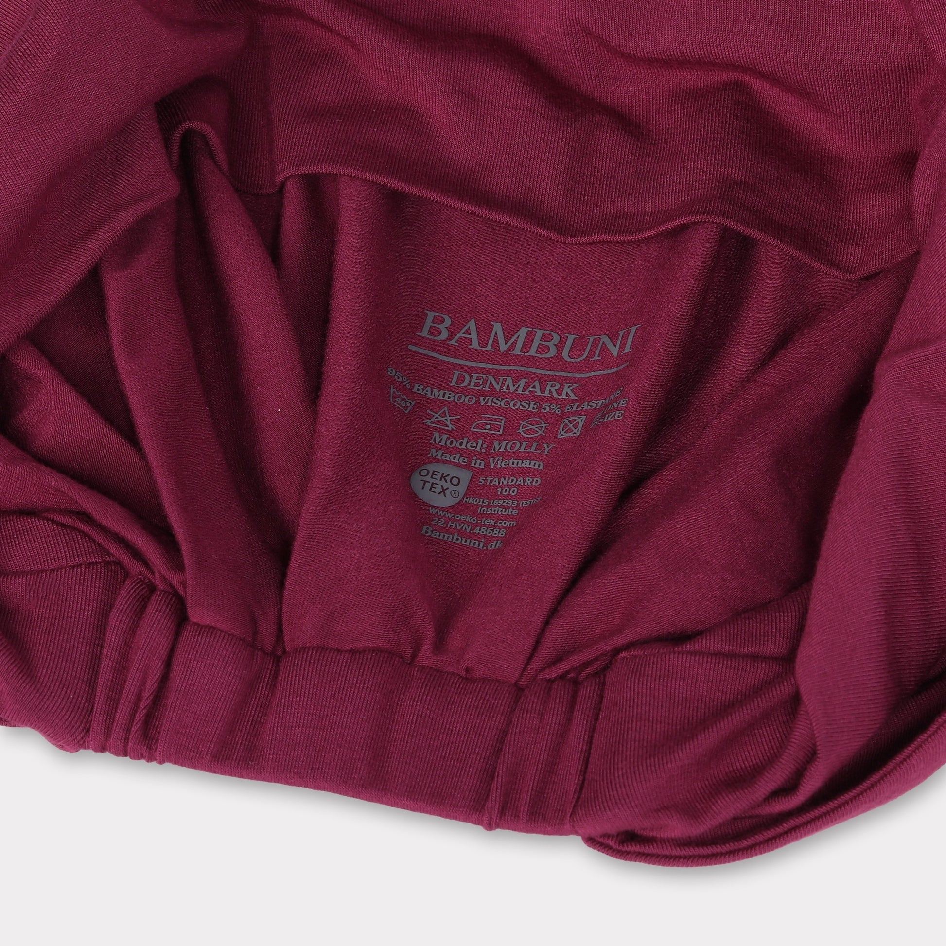 Vinröd tvinnad bambuturban för kvinnor