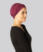 Vinröd tvinnad bambuturban för kvinnor