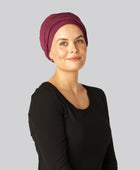 Vinröd tvinnad bambuturban för kvinnor