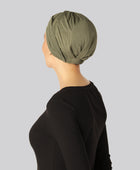 Olivgrön tvinnad bambuturban för kvinnor