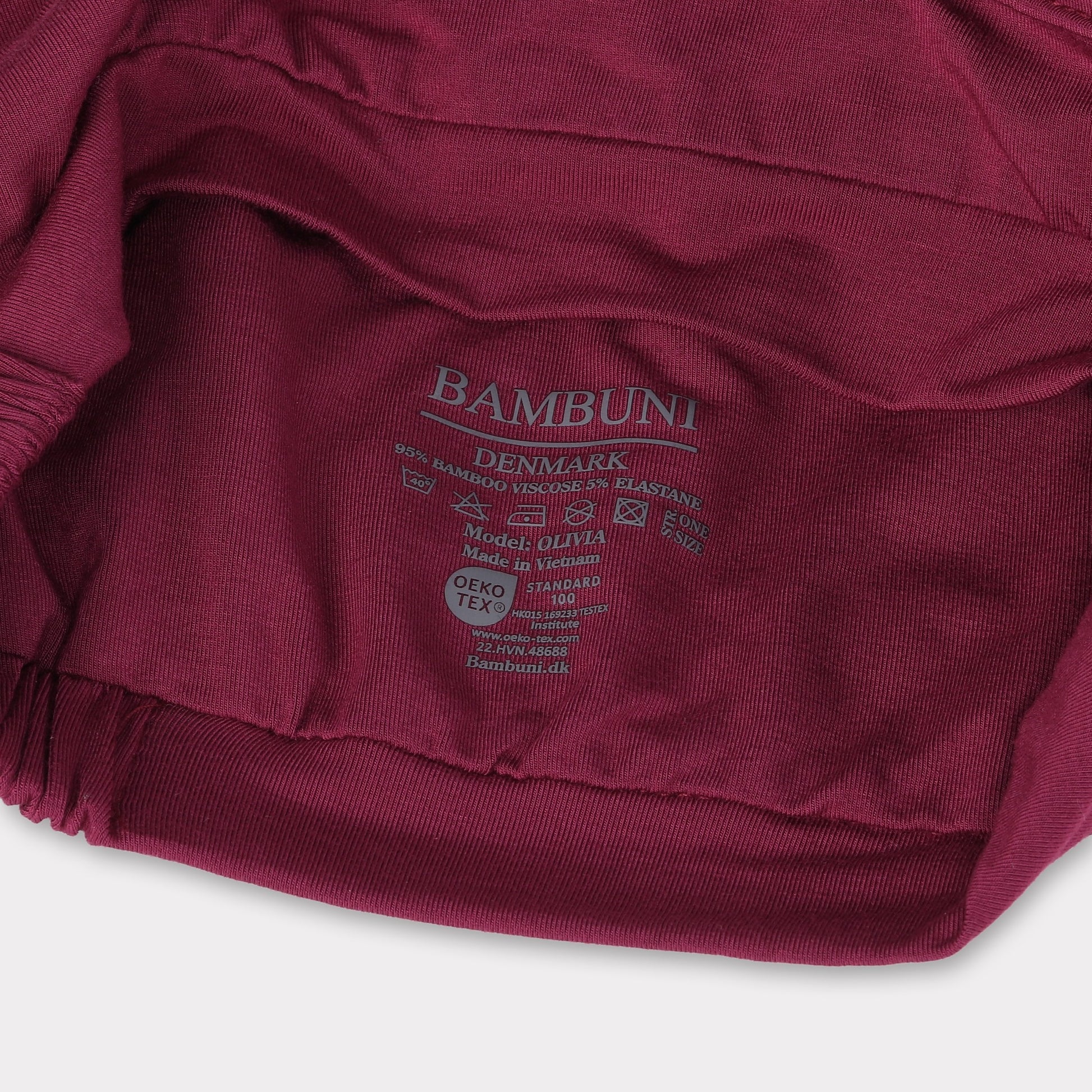 Klassisk bambuturban i vinröd för kvinnor