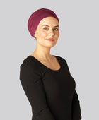 Klassisk bambuturban i vinröd för kvinnor