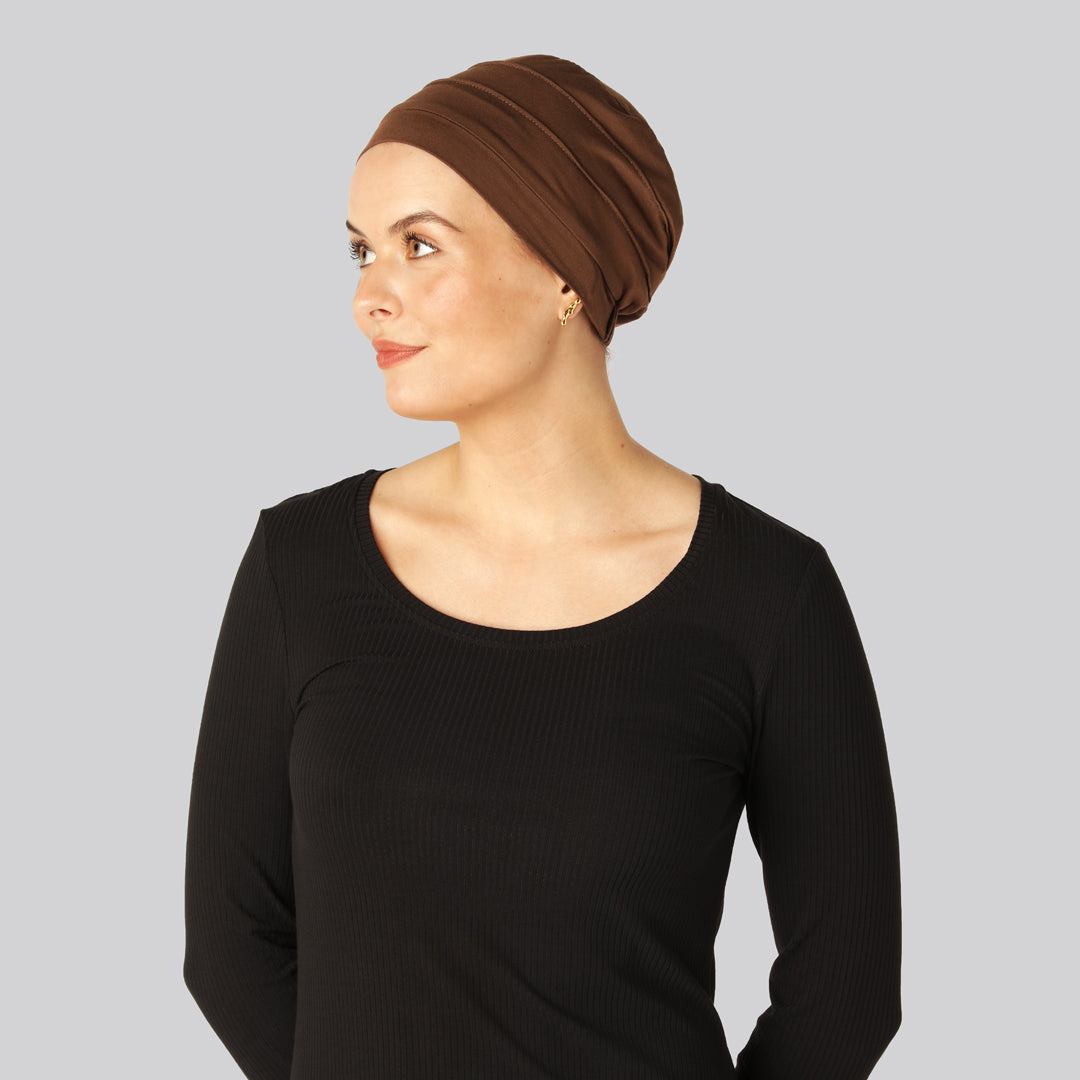 Klassisk brun bambuturban för damer