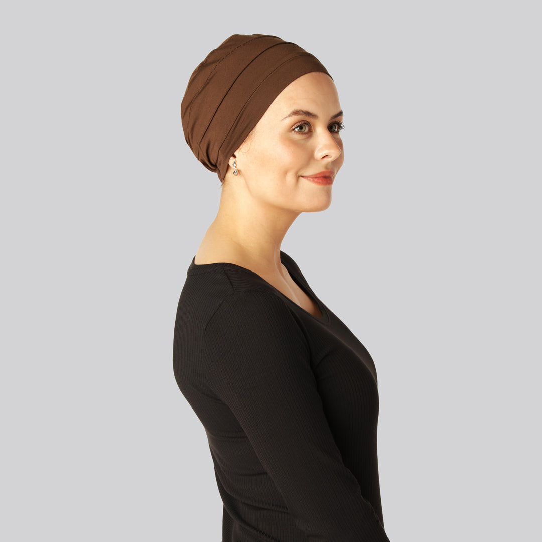 Klassisk brun bambuturban för damer