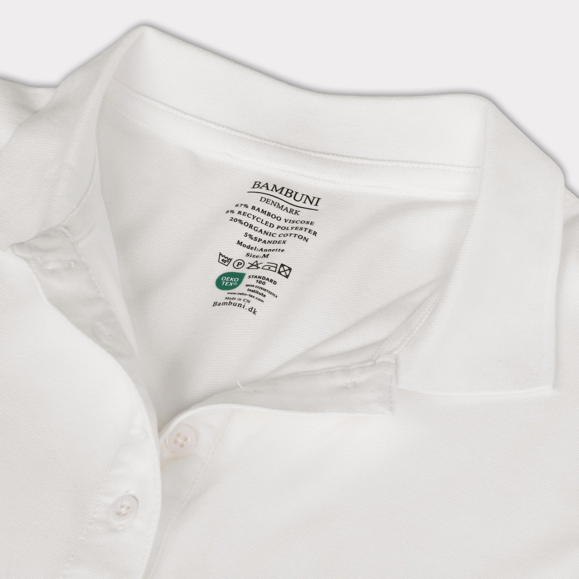 Vit bambupolo för kvinnor