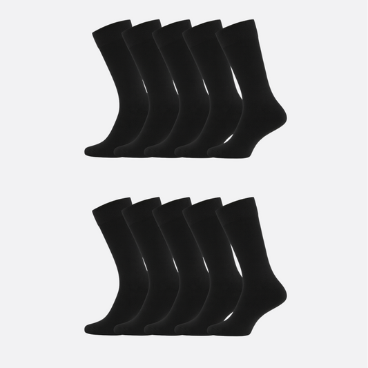 Svarta bambusockor för män, 10-pack