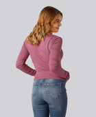 Långärmad t-shirt i bambu i dammrosa för kvinnor