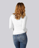 Vit långärmad t-shirt i bambu för kvinnor