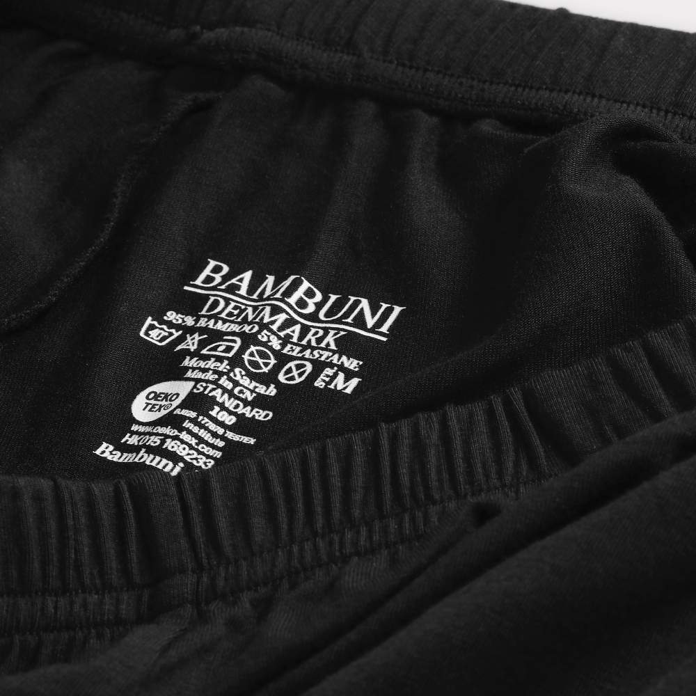 Svarta nattshorts i bambu för kvinnor