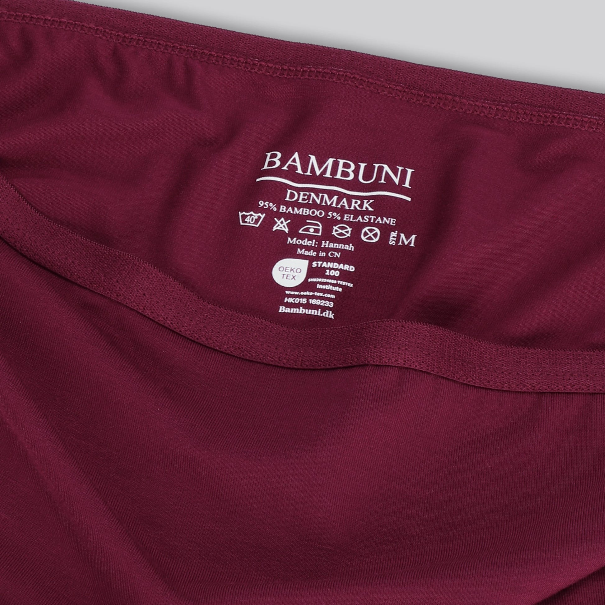 Bambu trosa med hög midja i vinrött för kvinnor