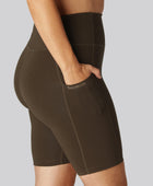 Bruna bambu fitnessshorts för damer