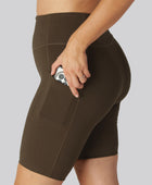 Bruna bambu fitnessshorts för damer