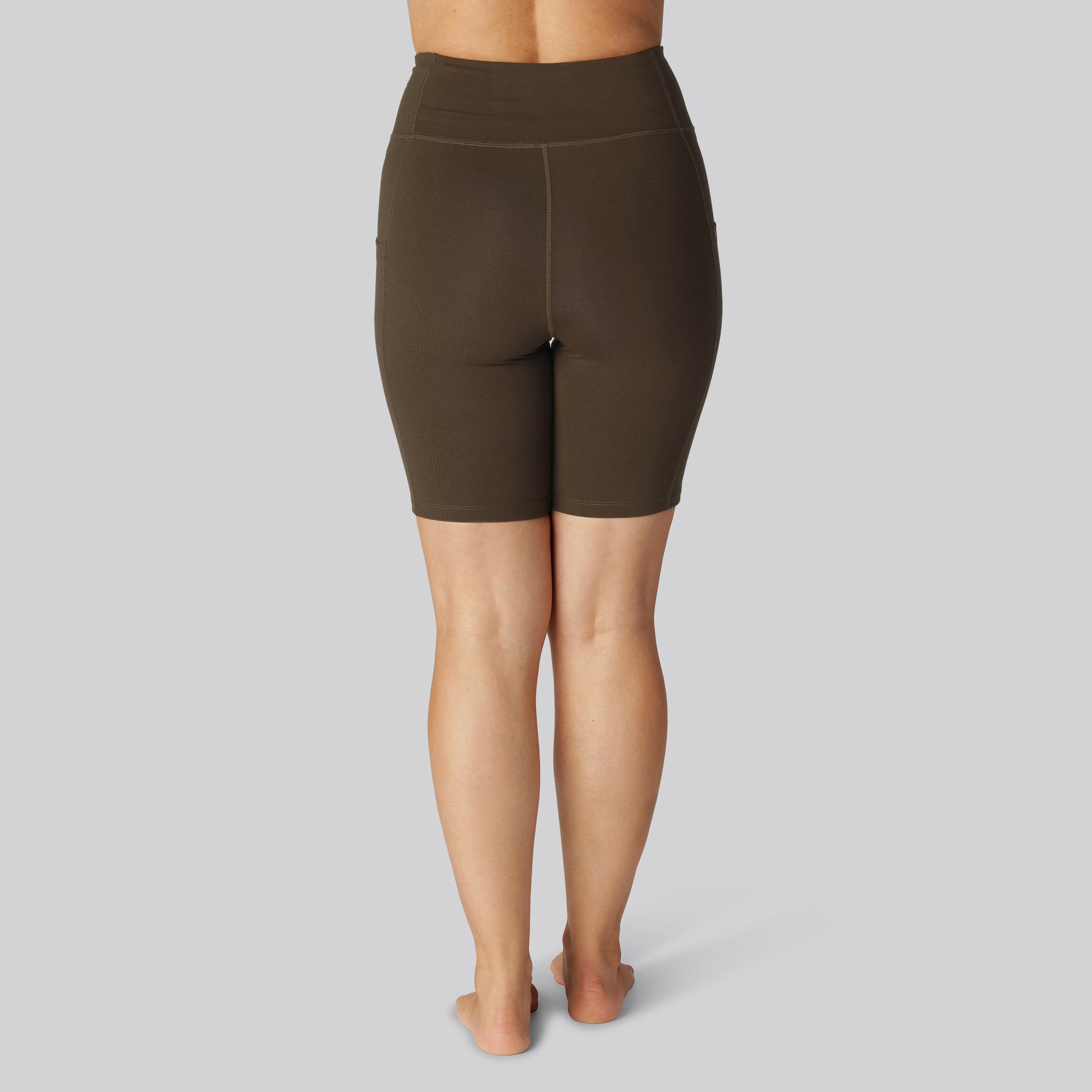 Bruna bambu fitnessshorts för damer